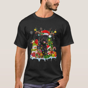 Camiseta Navidades de renos Schnauzer Santa Hat iluminan Pa