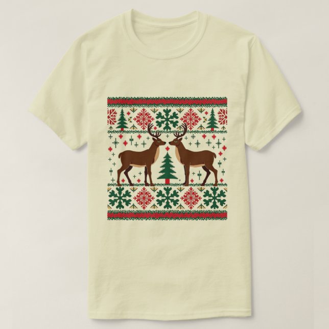 Camiseta Navidades de renos vitorean (Diseño del anverso)