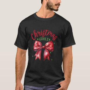 Camiseta Navidades de Retro Coquette Bow Girly Merry Christ