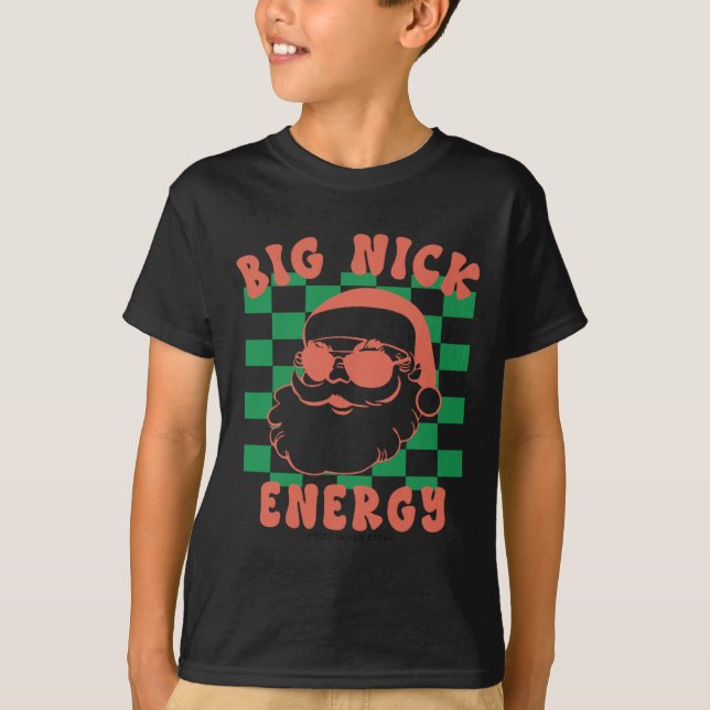 Camiseta Navidades de Retro Groovy Big Nick Santa Energy (Anverso)