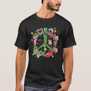 Camiseta Navidades de Retro Groovy Wreath Smile Face Hippie