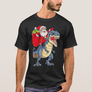 Camiseta Navidades de Rex de Dinosaurio en Santa Riding Xma