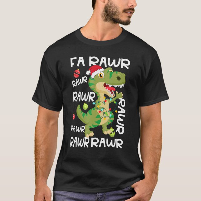 Camiseta Navidades de Rex Ra Ra Ra Rawr de Dinosaur Xmas Pa (Anverso)