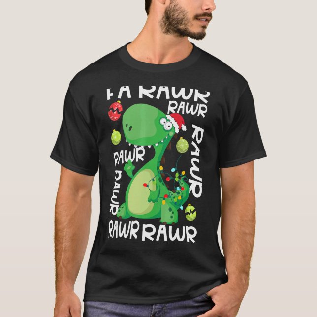 Camiseta Navidades de Rex Ra Ra Ra Rawr de Dinosaur Xmas Pa (Anverso)