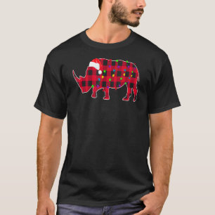 Camiseta Navidades de rinoceronte de búfalo rojo iluminan p