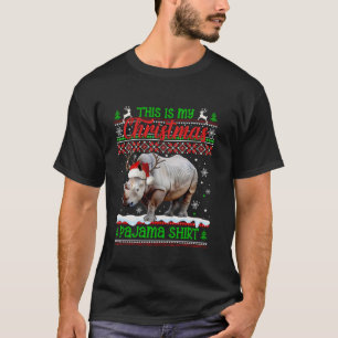 Camiseta Navidades de rinocerontes de Santa Hat Pajama