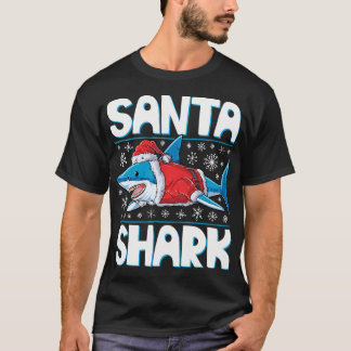 Camiseta navidades de rk T Shirt Boys Men Santa s Sharkmas 