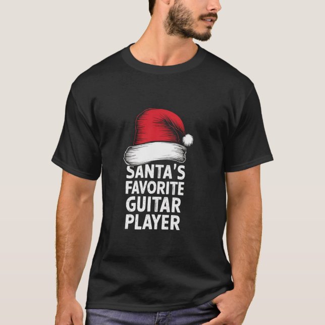 Camiseta Navidades de rock en guitarra Santa Claus (Anverso)