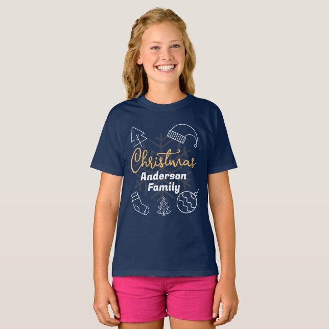 Camiseta Navidades de ropa de apellido coincidente (Anverso completo)