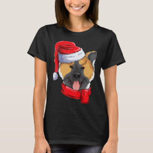 Camiseta Navidades de ropa de perro de Akita Santa Claus