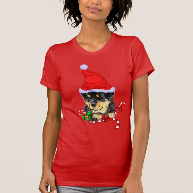 Camiseta Navidades de Rottweiler Merry (Anverso)
