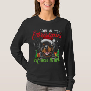 Camiseta Navidades de Rottweiler Pajama Divertido perro ama