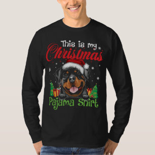 Camiseta Navidades de Rottweiler Pajama Divertido perro ama