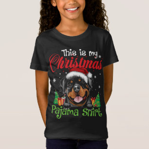 Camiseta Navidades de Rottweiler Pajama Divertido perro ama