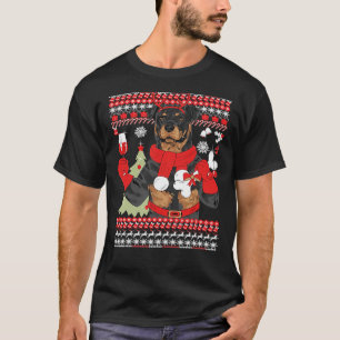 Camiseta Navidades de Rottweiler Ugly Navidades