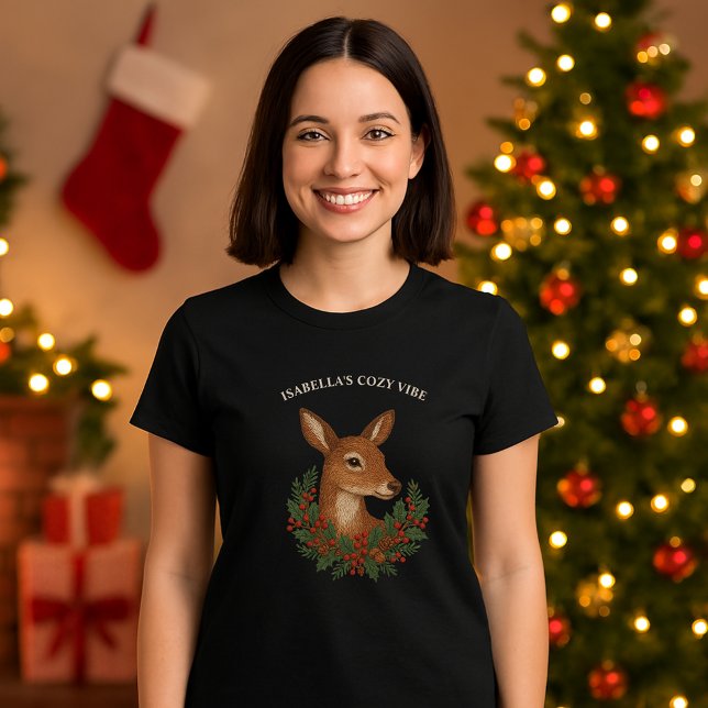 Camiseta Navidades de Rústico bordado de ciervos y feriados (Subido por el creador)