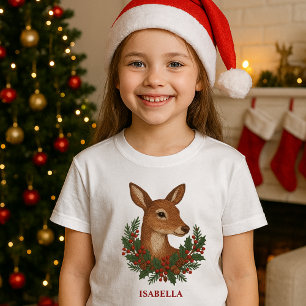 Camiseta Navidades de Rústico bordado de ciervos y feriados