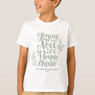 Camiseta Navidades de Sage Green Joyeux Noël et Bonne Année
