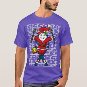 Camiseta Navidades de salto de esquí de Unicorn Santa Claus