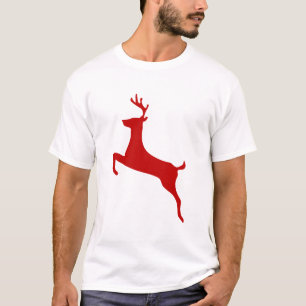 Camiseta Navidades de salto de renos Red Silhouette