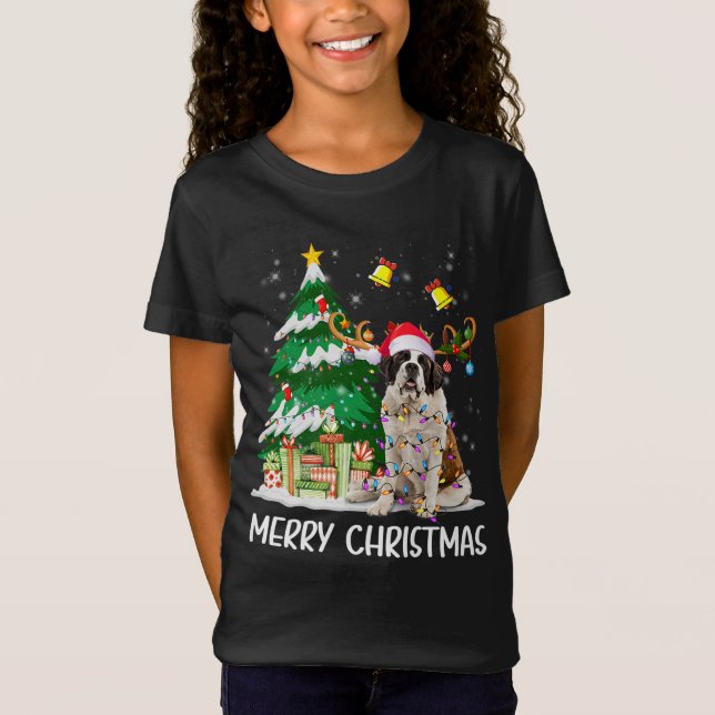 Camiseta Navidades de San Bernardo alumbran árbol Santa Xma (Anverso)