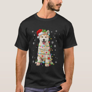 Camiseta Navidades de Santa Akita iluminan a hombres amante