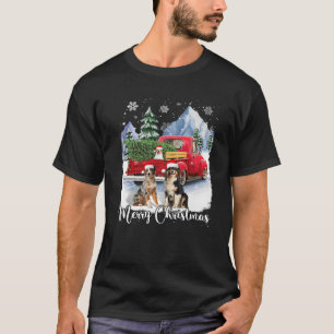 Camiseta Navidades de Santa Australian Shepherd Red Truck X