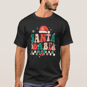 Camiseta Navidades de Santa Babe Groovy Retro Xmas Santa Ha