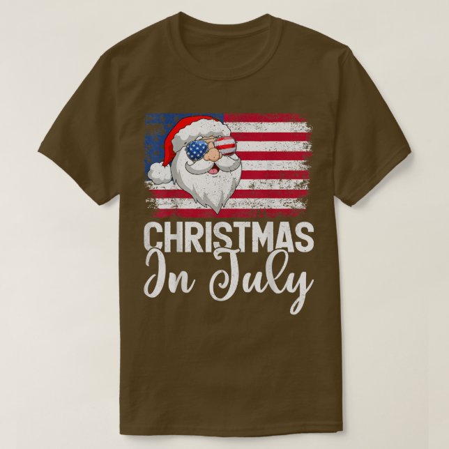 Camiseta Navidades de Santa Bandera de Verano de Navidad  (Diseño del anverso)