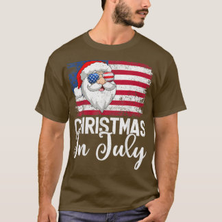 Camiseta Navidades de Santa Bandera de Verano de Navidad 