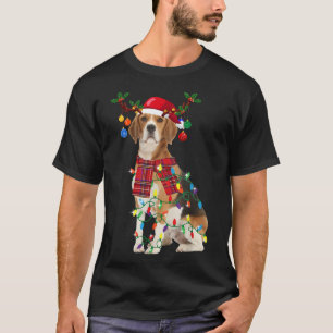 Camiseta Navidades de Santa Beagle Reindeer Light 