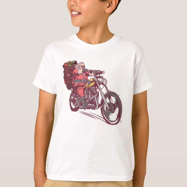 Camiseta Navidades de Santa Biker disfrazados para invitaci (Anverso)