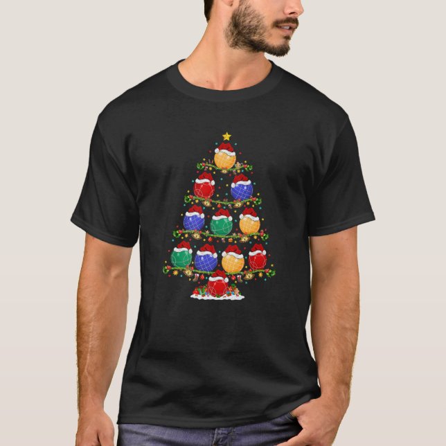 Camiseta Navidades de Santa Bocce Lover Xmas iluminando Tr (Anverso)