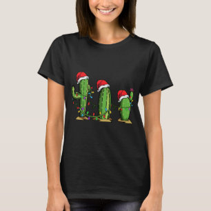 Camiseta Navidades de Santa Cactus iluminan divertida relac