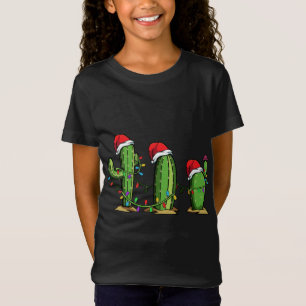 Camiseta Navidades de Santa Cactus iluminan divertida relac