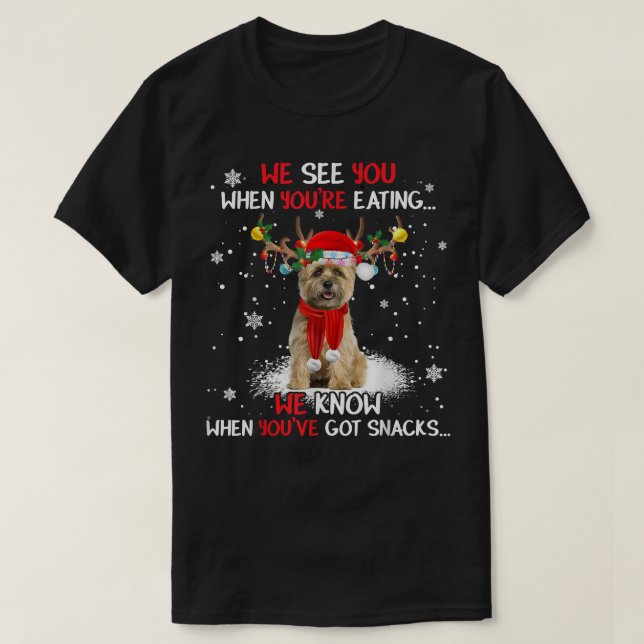 Camiseta Navidades de Santa Cairn Terrier de la luz de los  (Diseño del anverso)