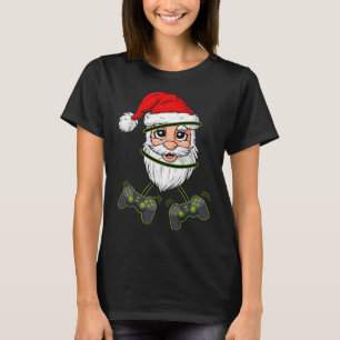 Camiseta Navidades de Santa Claus Control de videojuegos Ni