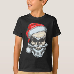Camiseta Navidades de Santa Claus de Cráneo Vintage con bar