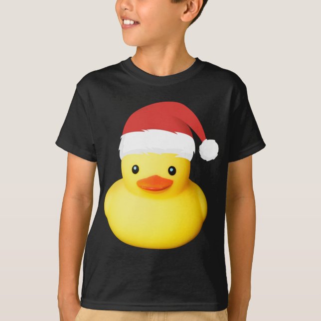 Camiseta Navidades de Santa Claus, el pato de goma amarillo (Anverso)