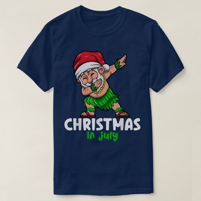 Camiseta Navidades de Santa Claus en julio de celebración v (Diseño del anverso)
