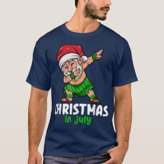 Camiseta Navidades de Santa Claus en julio de celebración v