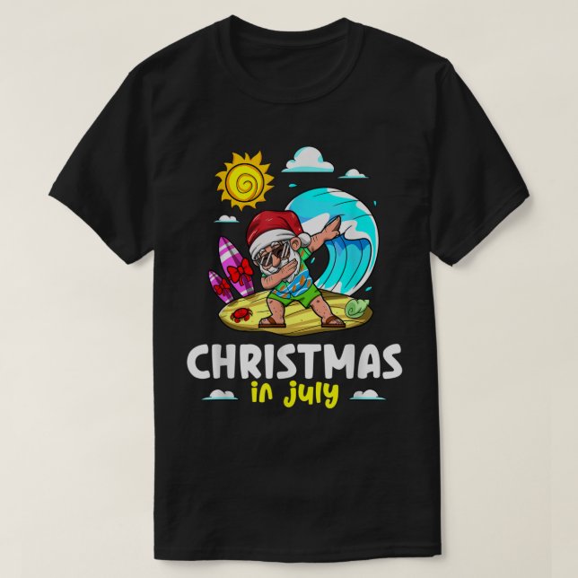 Camiseta Navidades de Santa Claus en julio de celebración v (Diseño del anverso)
