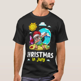 Camiseta Navidades de Santa Claus en julio de celebración v
