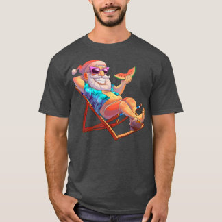 Camiseta Navidades de Santa Claus en julio en el Hawa de va