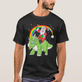 Camiseta navidades de santa claus en triceratops