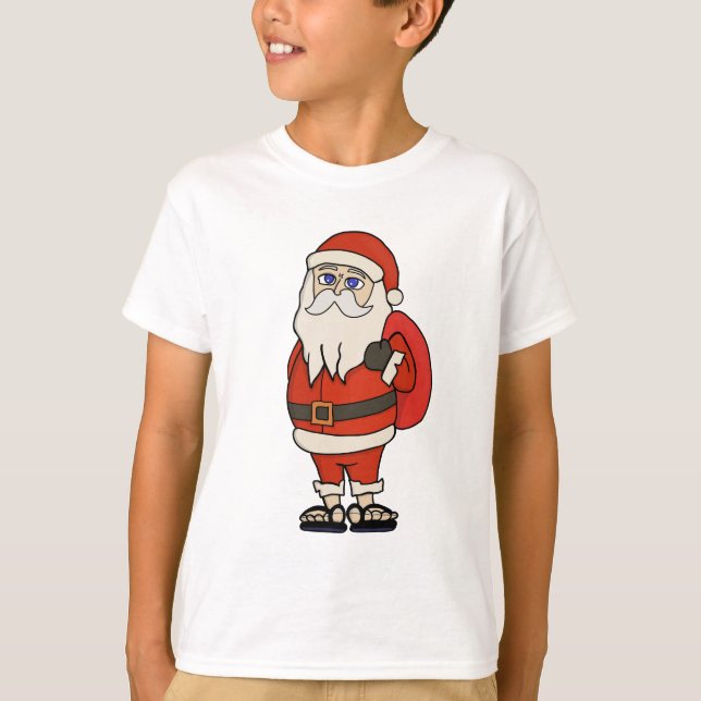 Camiseta Navidades de Santa Claus Flip Flops (Anverso)