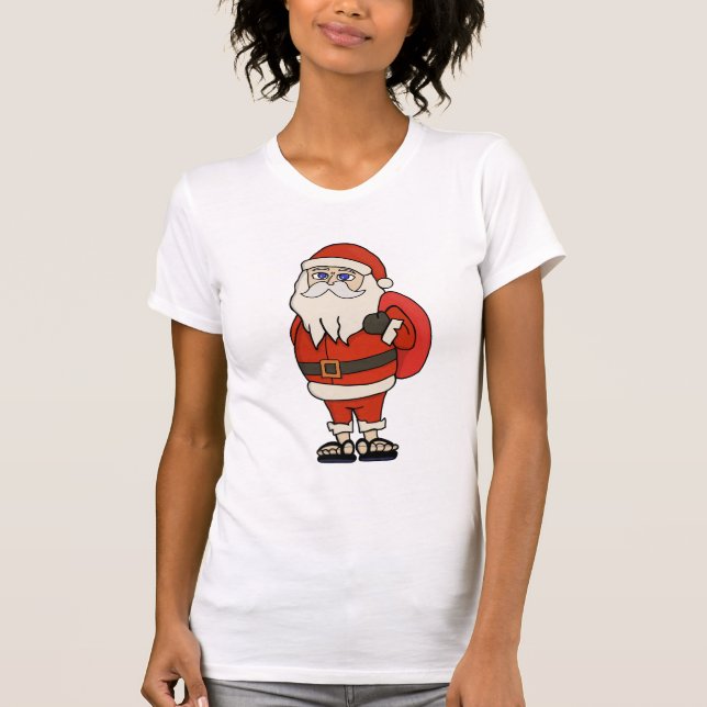 Camiseta Navidades de Santa Claus Flip Flops (Anverso)