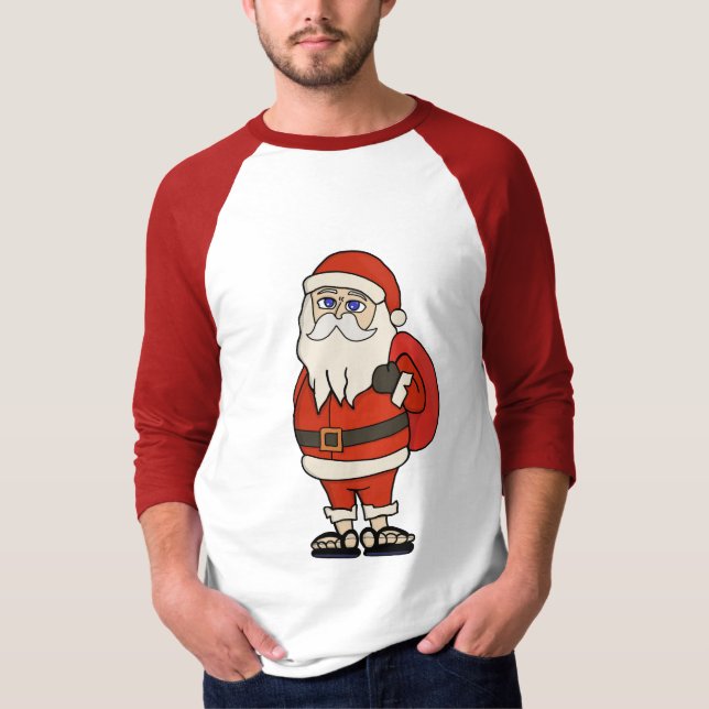 Camiseta Navidades de Santa Claus Flip Flops (Anverso)
