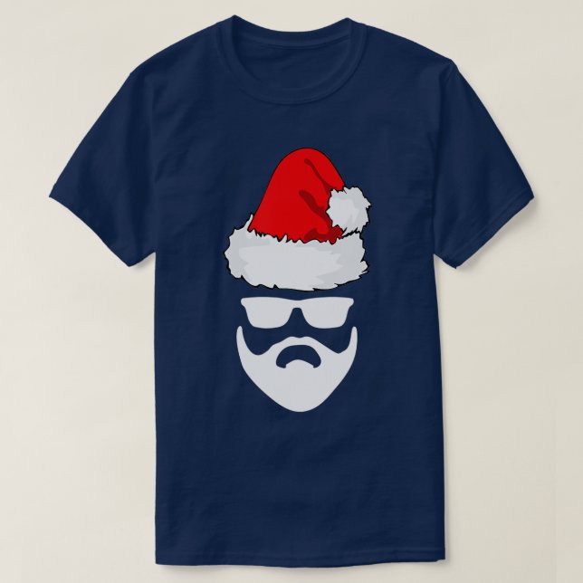 Camiseta Navidades de Santa Claus Gorra barba gafas de sol  (Diseño del anverso)