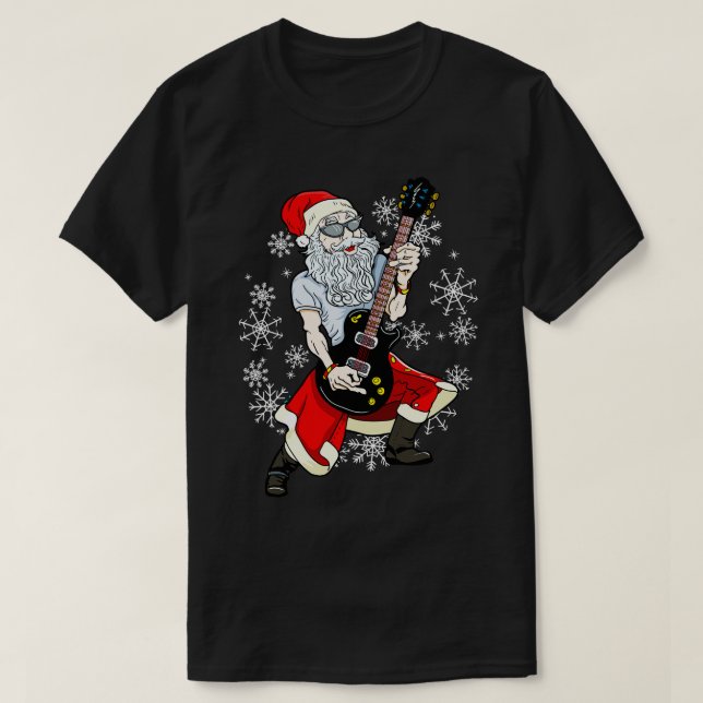 Camiseta Navidades de Santa Claus Guitar (Diseño del anverso)